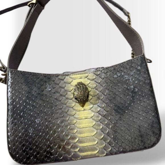 Kurt Geiger NWT Bond Snake Embossed Bronze Sparkle w Dustbag - Picture 5 of 10